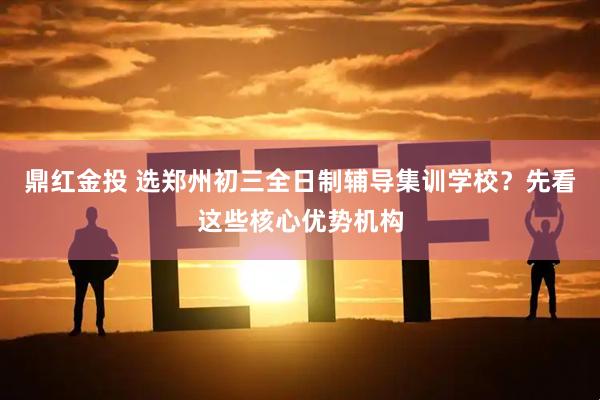 鼎红金投 选郑州初三全日制辅导集训学校？先看这些核心优势机构