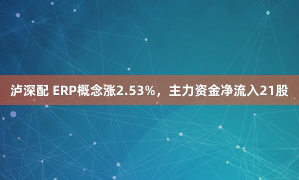 泸深配 ERP概念涨2.53%，主力资金净流入21股