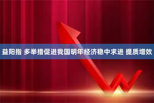 益阳指 多举措促进我国明年经济稳中求进 提质增效