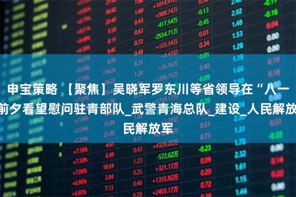 申宝策略 【聚焦】吴晓军罗东川等省领导在“八一”前夕看望慰问驻青部队_武警青海总队_建设_人民解放军